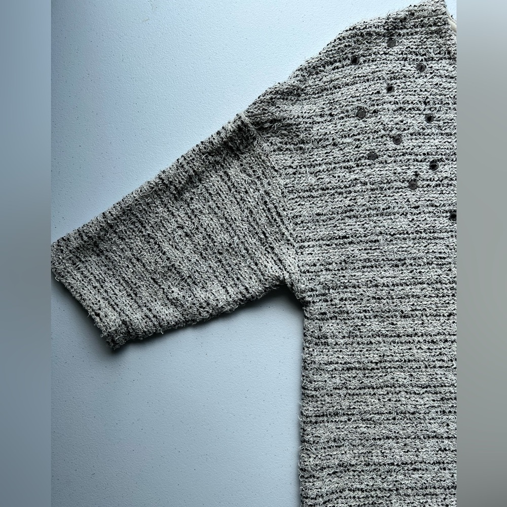 Gray Textured Studded Sweater